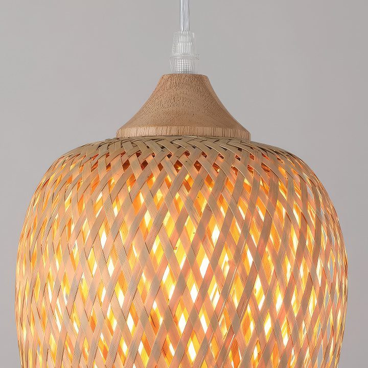 3 Light Rattan Chandelier view 2