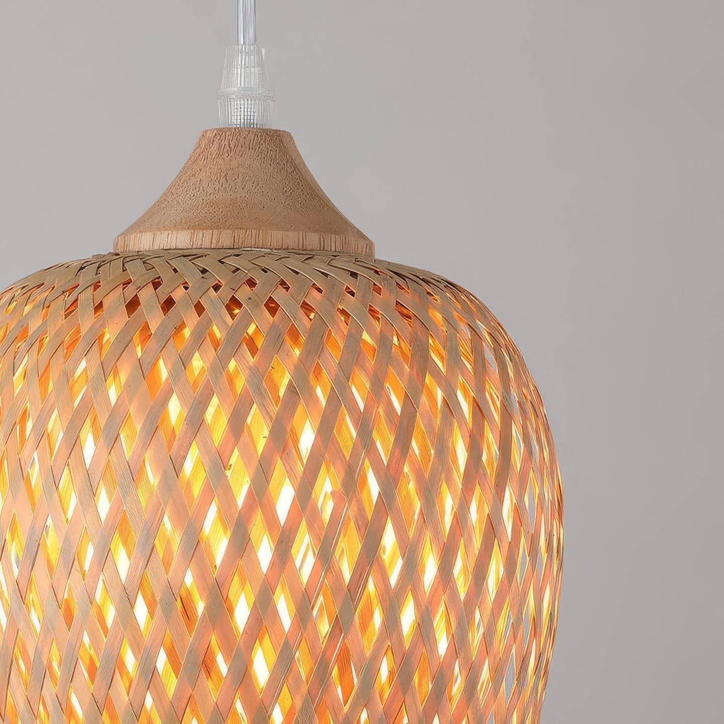 3 Light Rattan Chandelier view 3