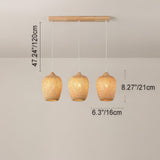 3 Light Rattan Chandelier view 4
