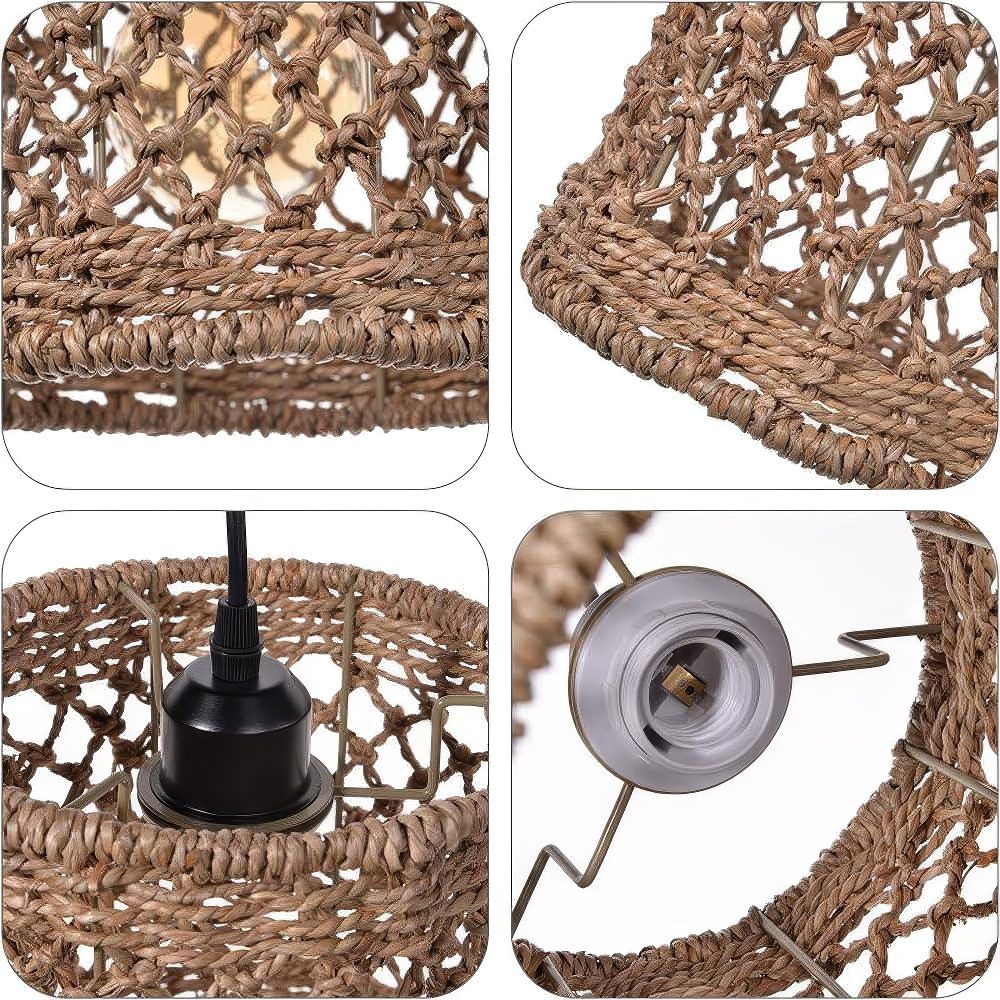 3 Light Rattan Pendant view 3