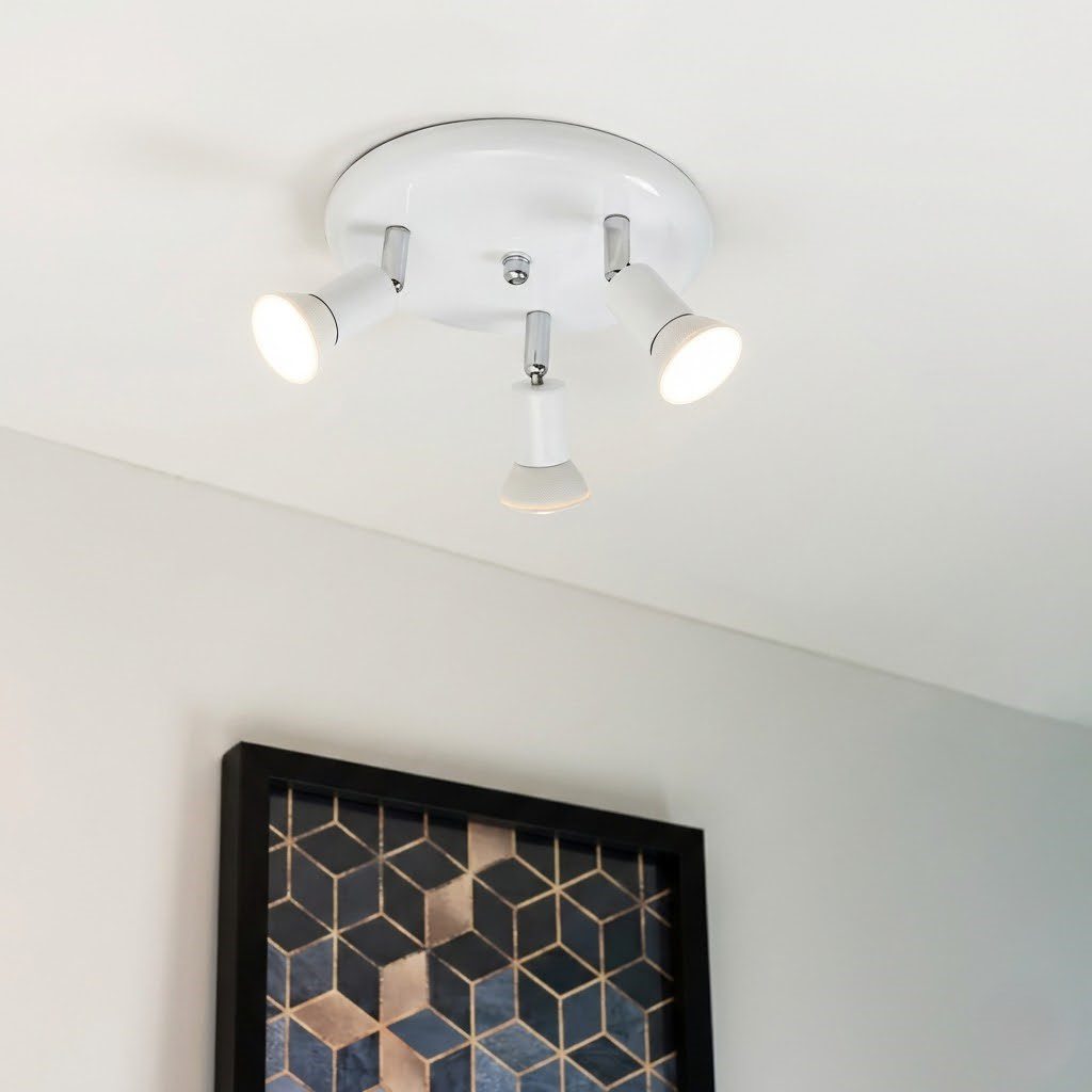 3 Light White Ceiling Spotlight view 10