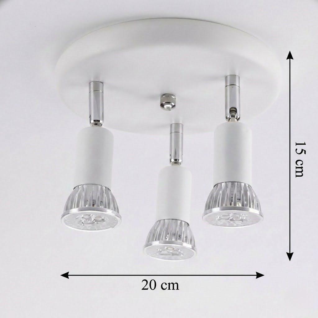 3 Light White Ceiling Spotlight view 6
