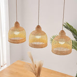 3 Light Wicker Pendant Light view 2
