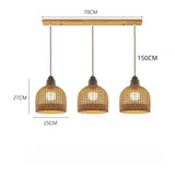 3 Light Wicker Pendant Light view 5