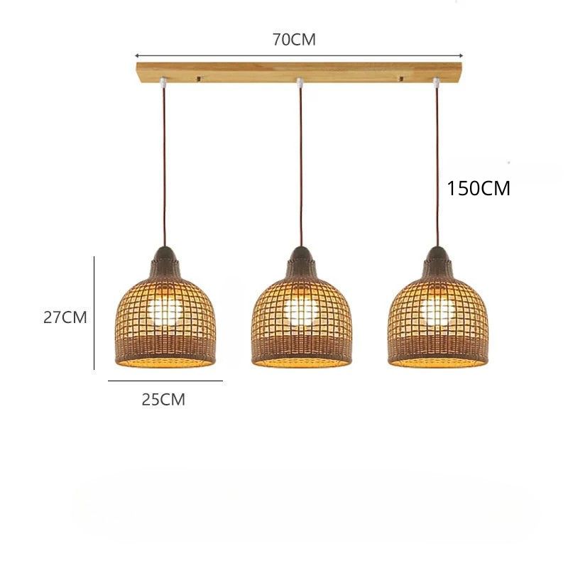 3 Light Wicker Pendant Light view 5
