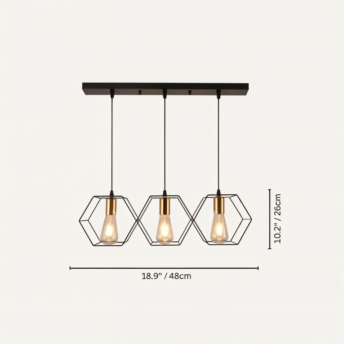 3 Pendant Lights on One Fixture view 4