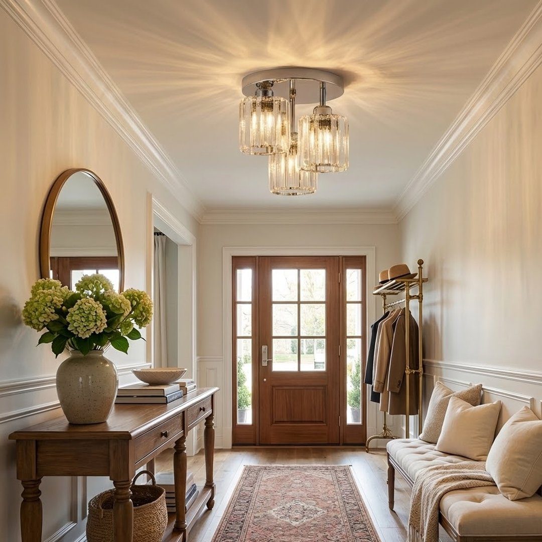 3 Way Crystal Ceiling Light view 1