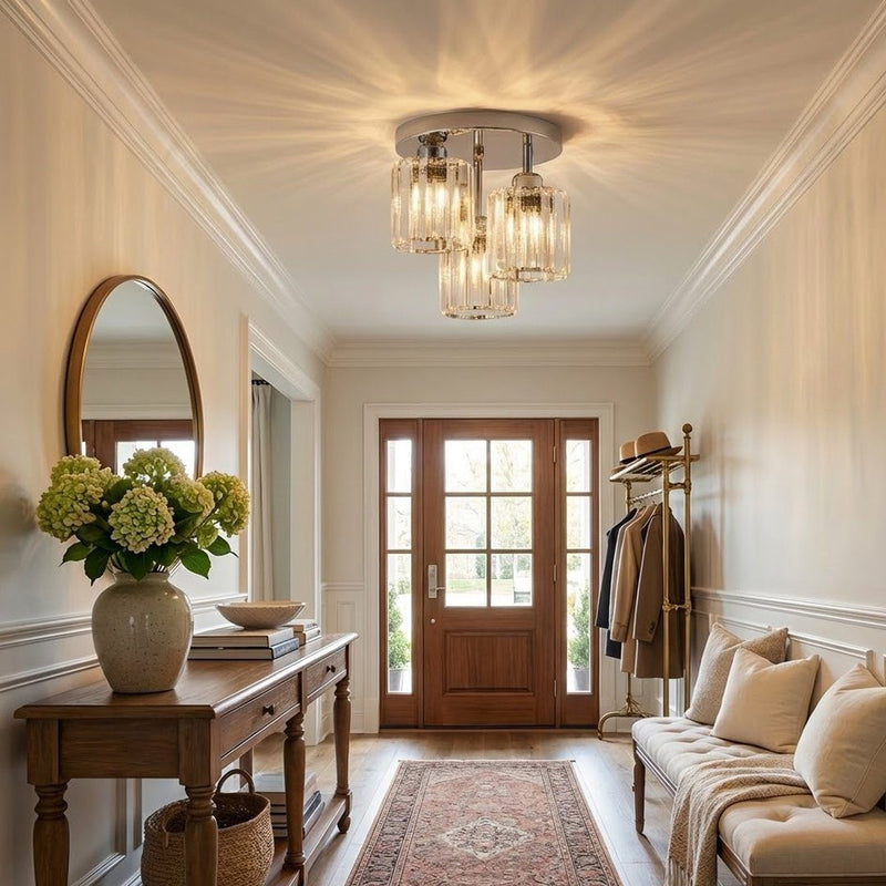 3 Way Crystal Ceiling Light