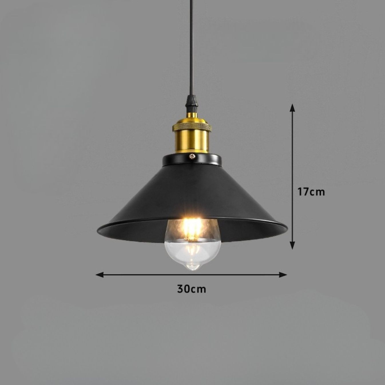 Abat jour suspension metal noir laiton view 4