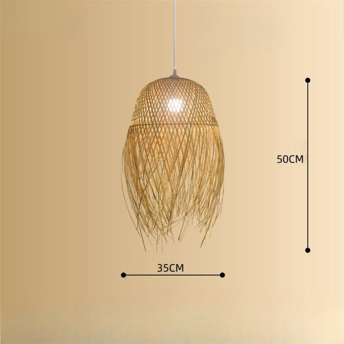 Woven Straw Pendant Light - image 2