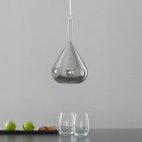 Luminaire suspension bulles de verre gouttes fumée view 4