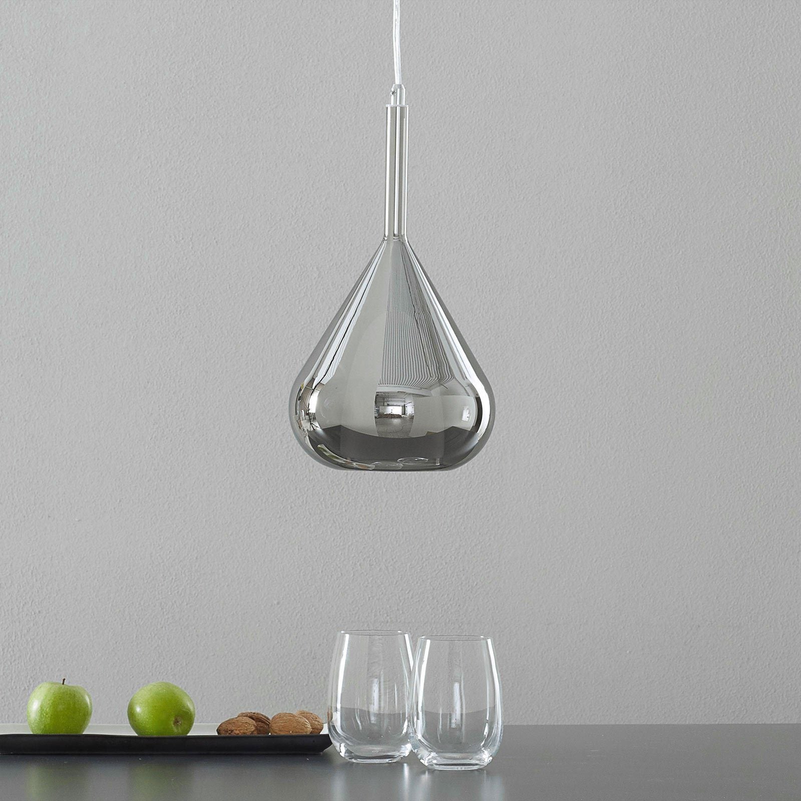 Luminaire suspension bulles de verre gouttes fumée view 4