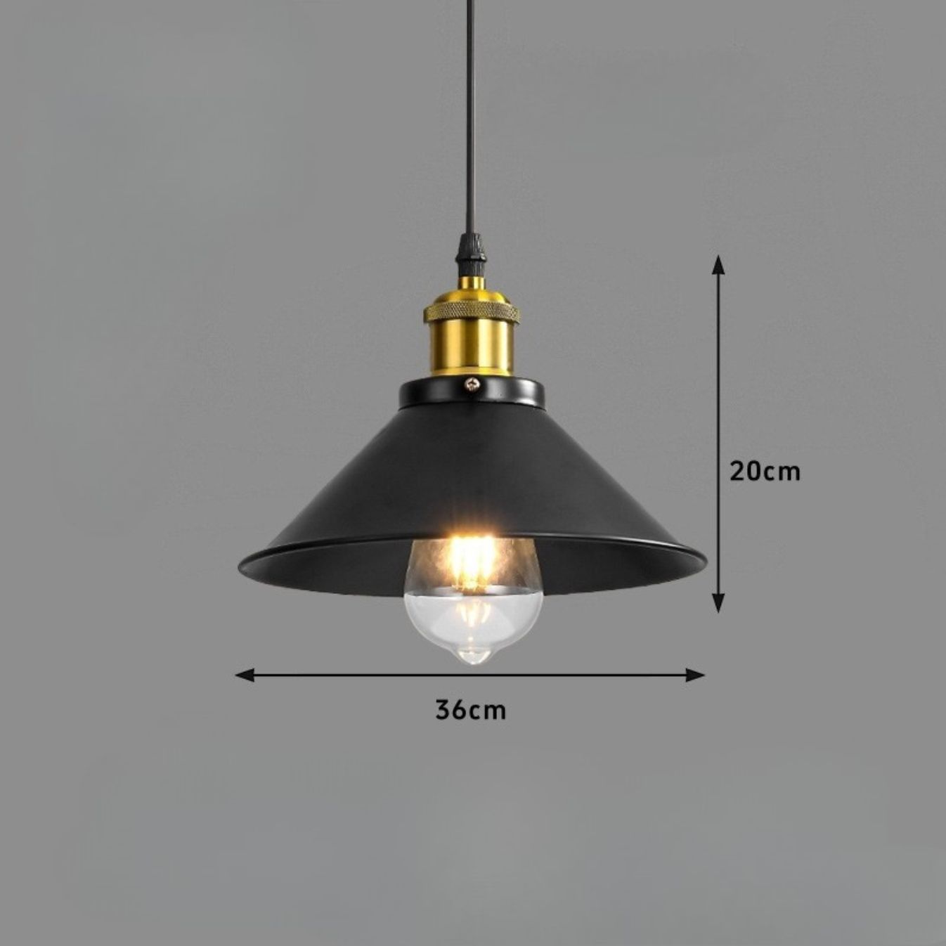 Abat jour suspension metal noir laiton view 5