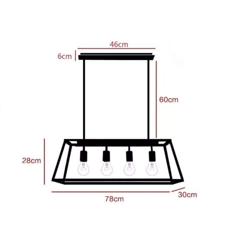 4 Bulb Pendant Light view 5
