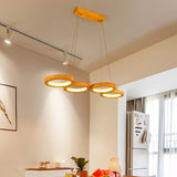 4 Ring Wooden LED Pendant Light view 1