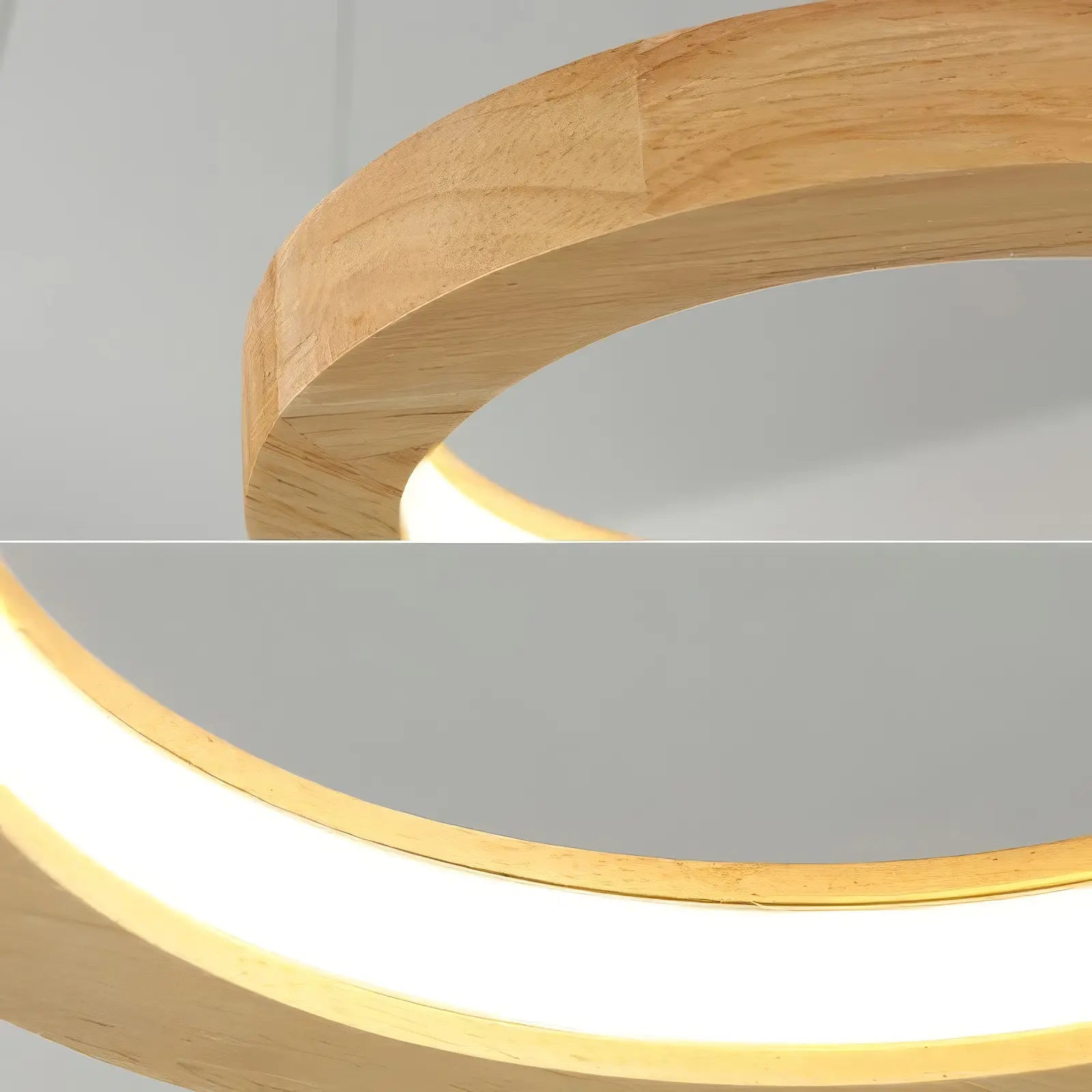 4 Ring Wooden LED Pendant Light view 4