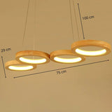4 Ring Wooden LED Pendant Light view 5