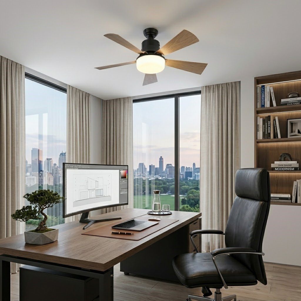 5 Blade Ceiling Fan with LED Light view 3