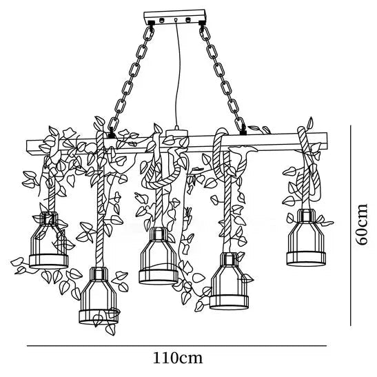 5 Light Bar Ceiling Pendant view 2