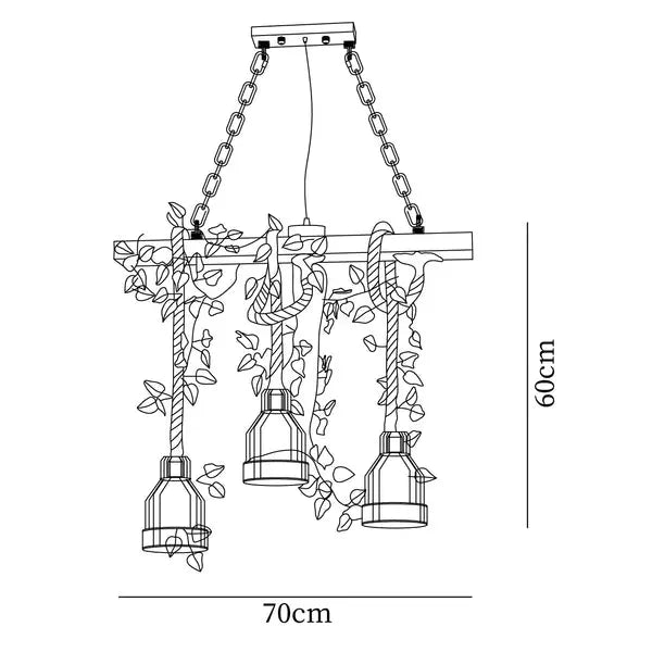 5 Light Bar Ceiling Pendant view 9