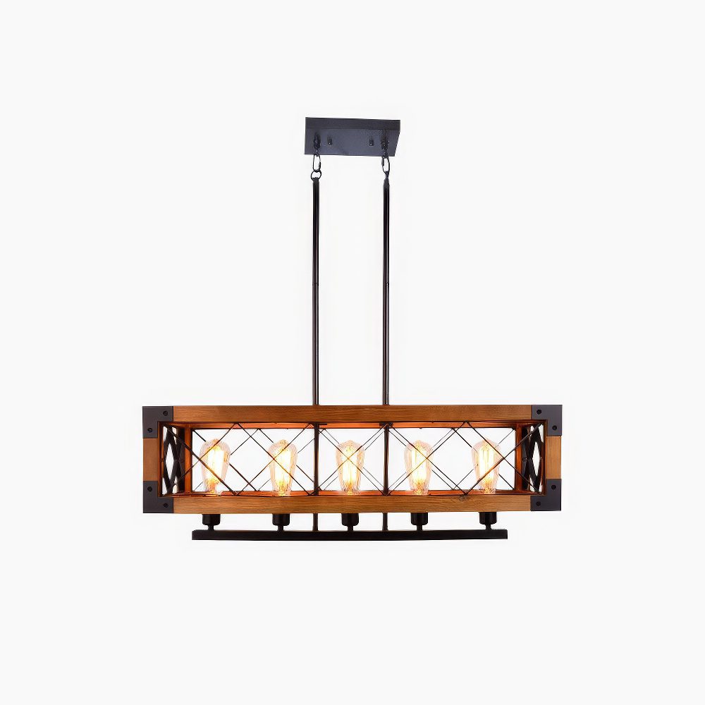 5 Light Rectangle Chandelier view 6