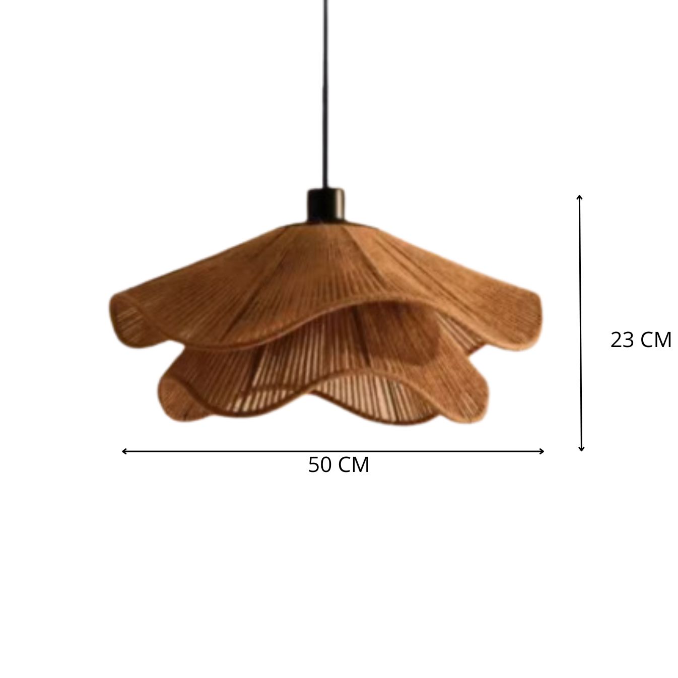 Grande suspension luminaire corde tressée view 3
