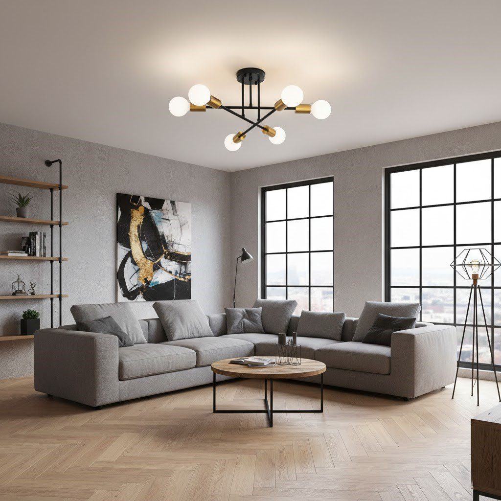 6 Light Ceiling Light view 5
