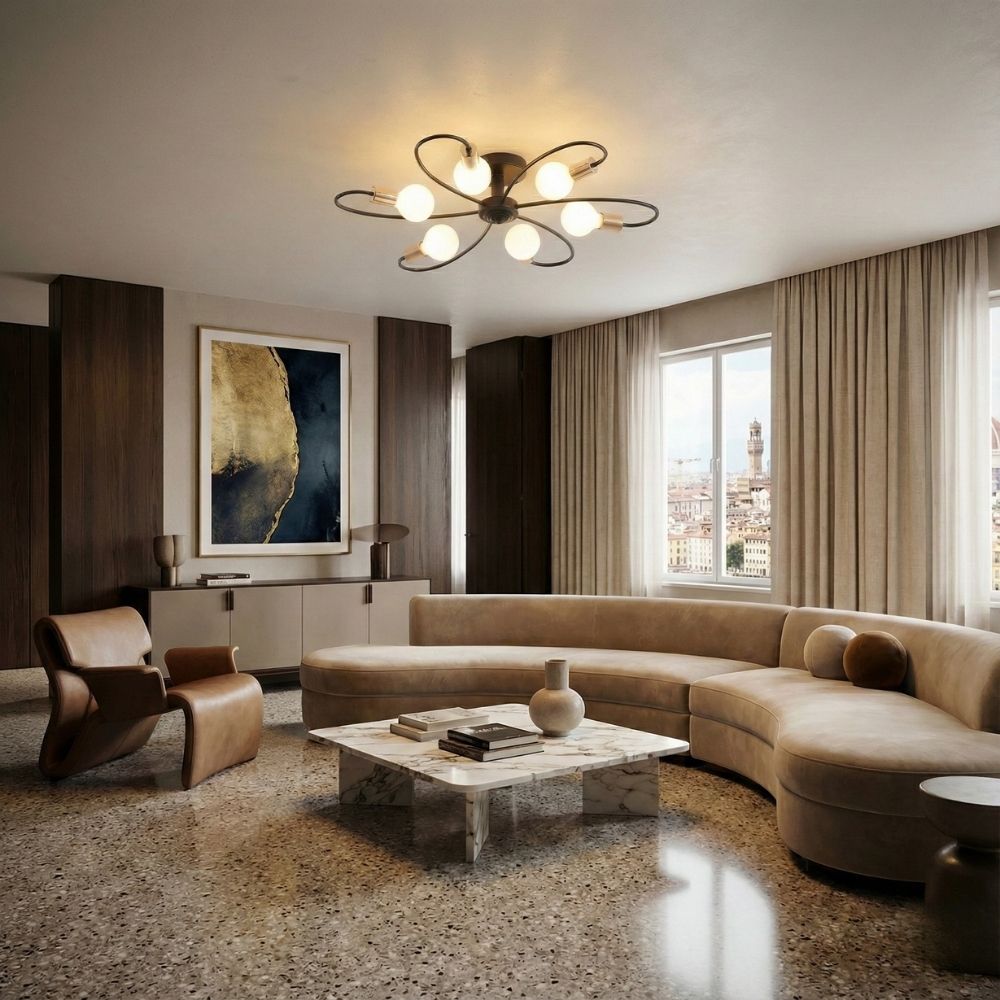 6 Light Globe Chandelier view 1