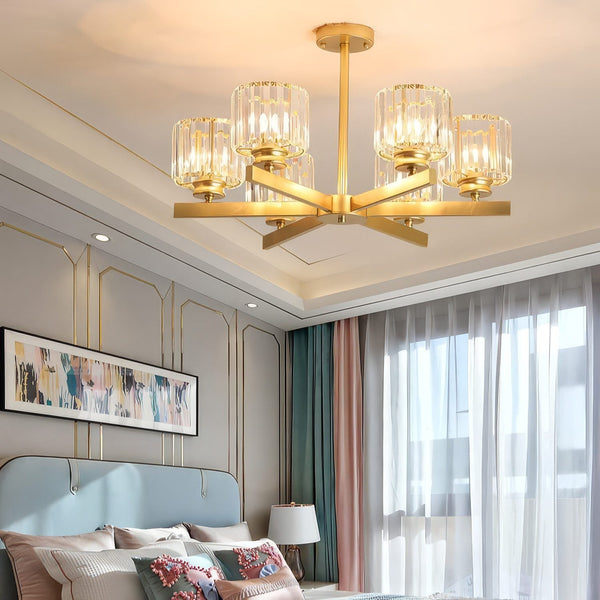 6 Light Gold Chandelier