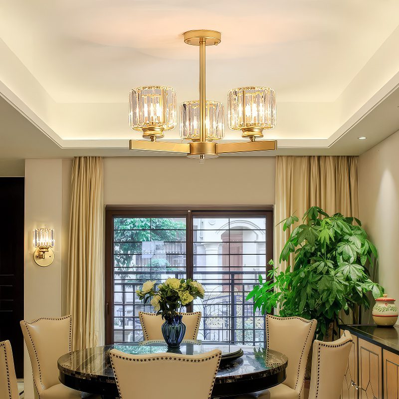 6 Light Gold Chandelier view 2