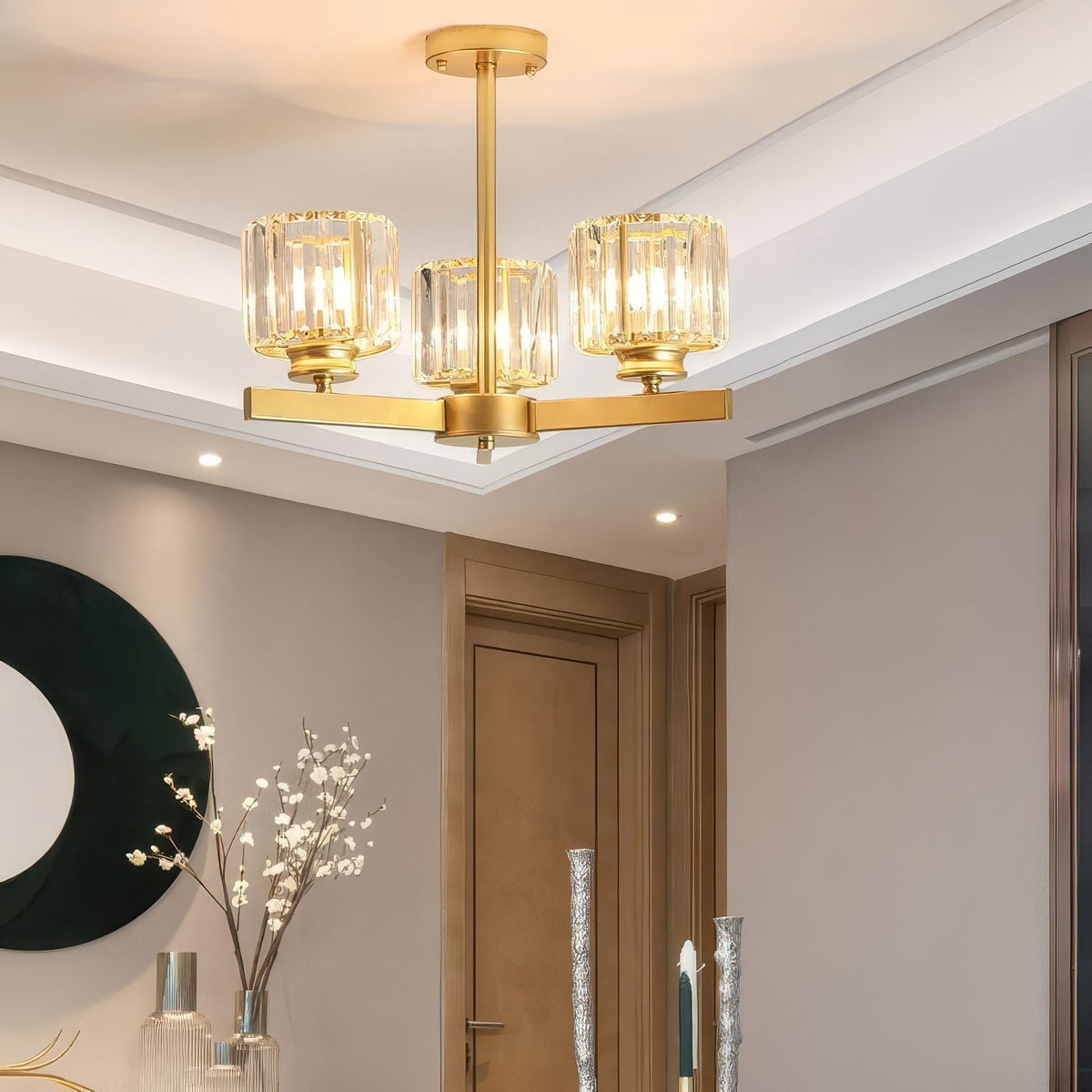 6 Light Gold Chandelier - image 3