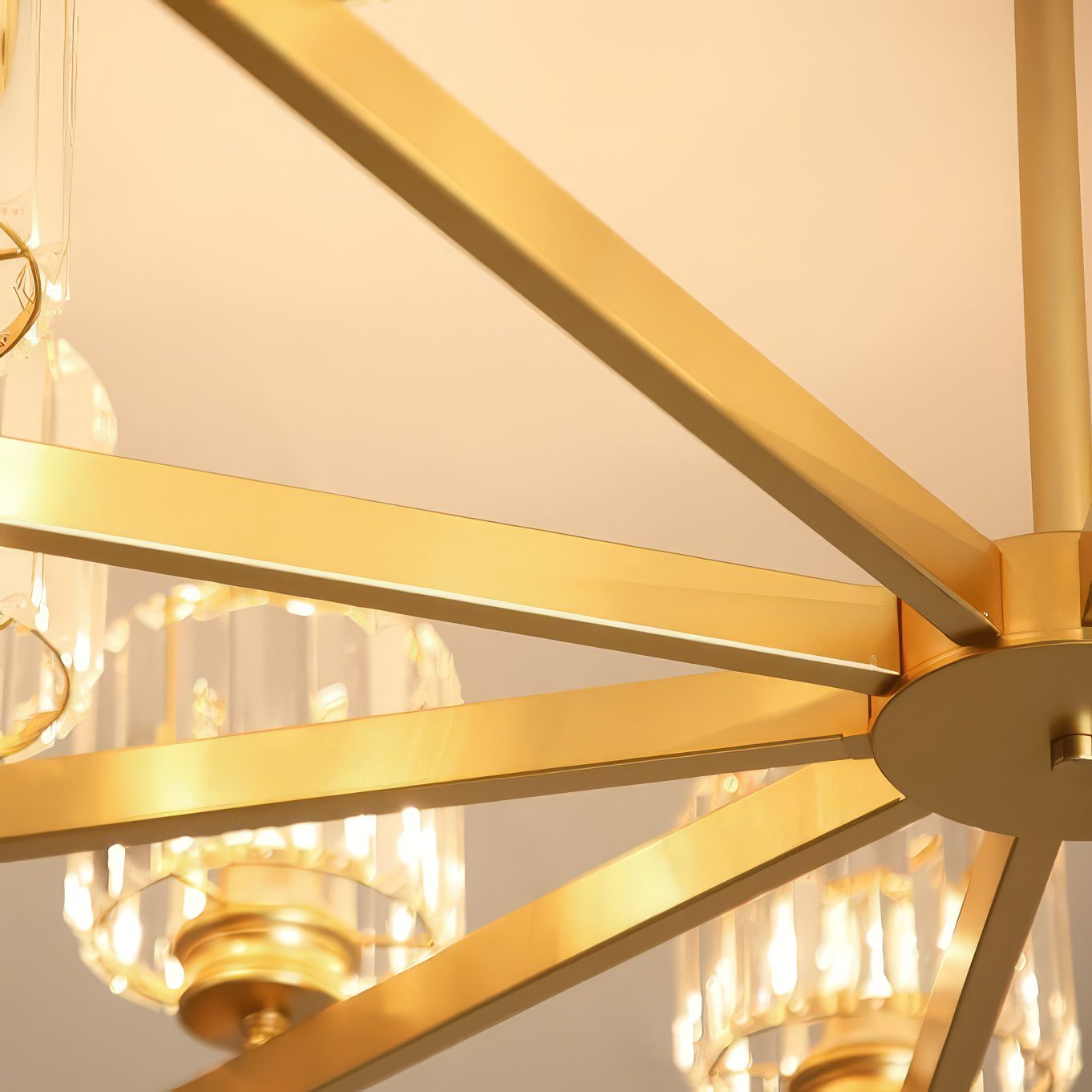 6 Light Gold Chandelier view 4