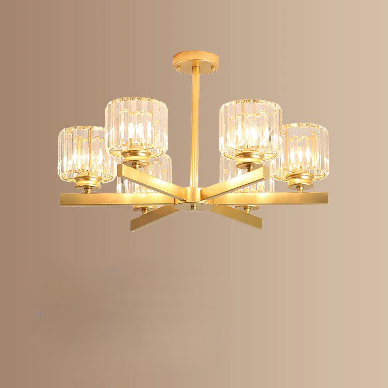 6 Light Gold Chandelier view 6