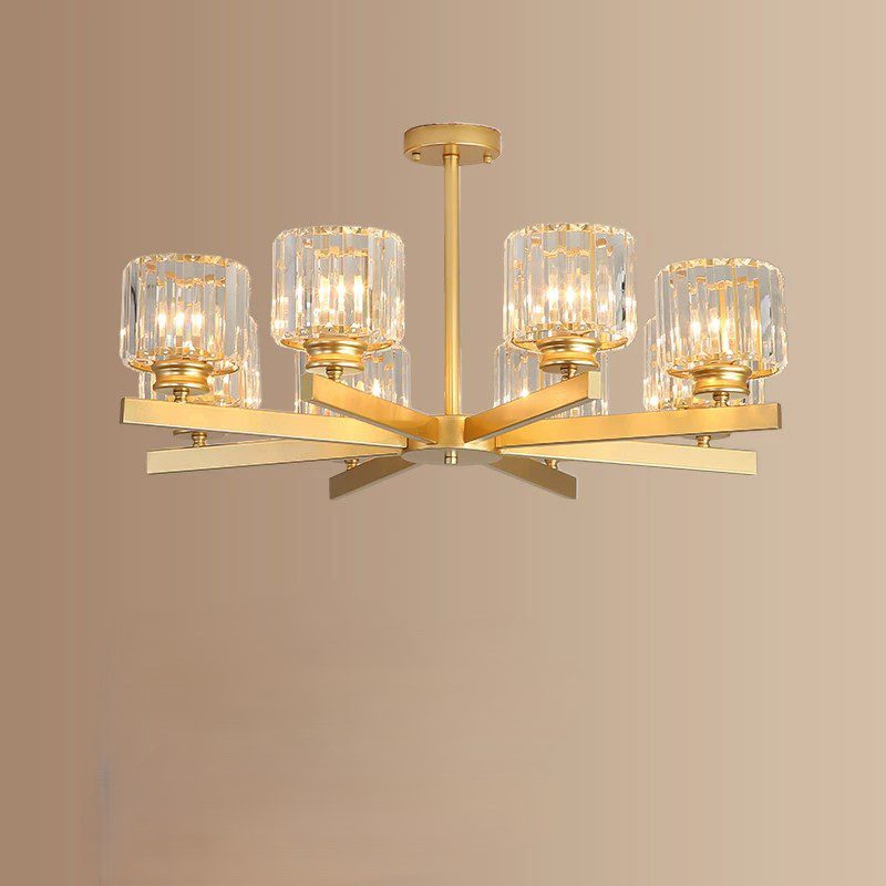 6 Light Gold Chandelier view 7