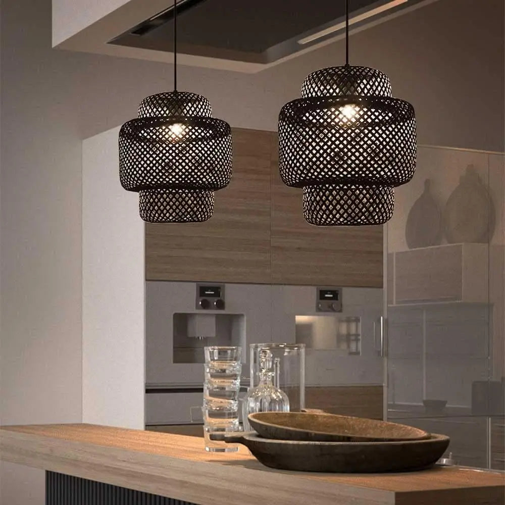 Suspension bambou noir view 2