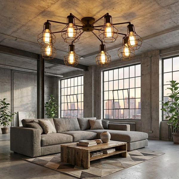 8 Light Black Chandelier