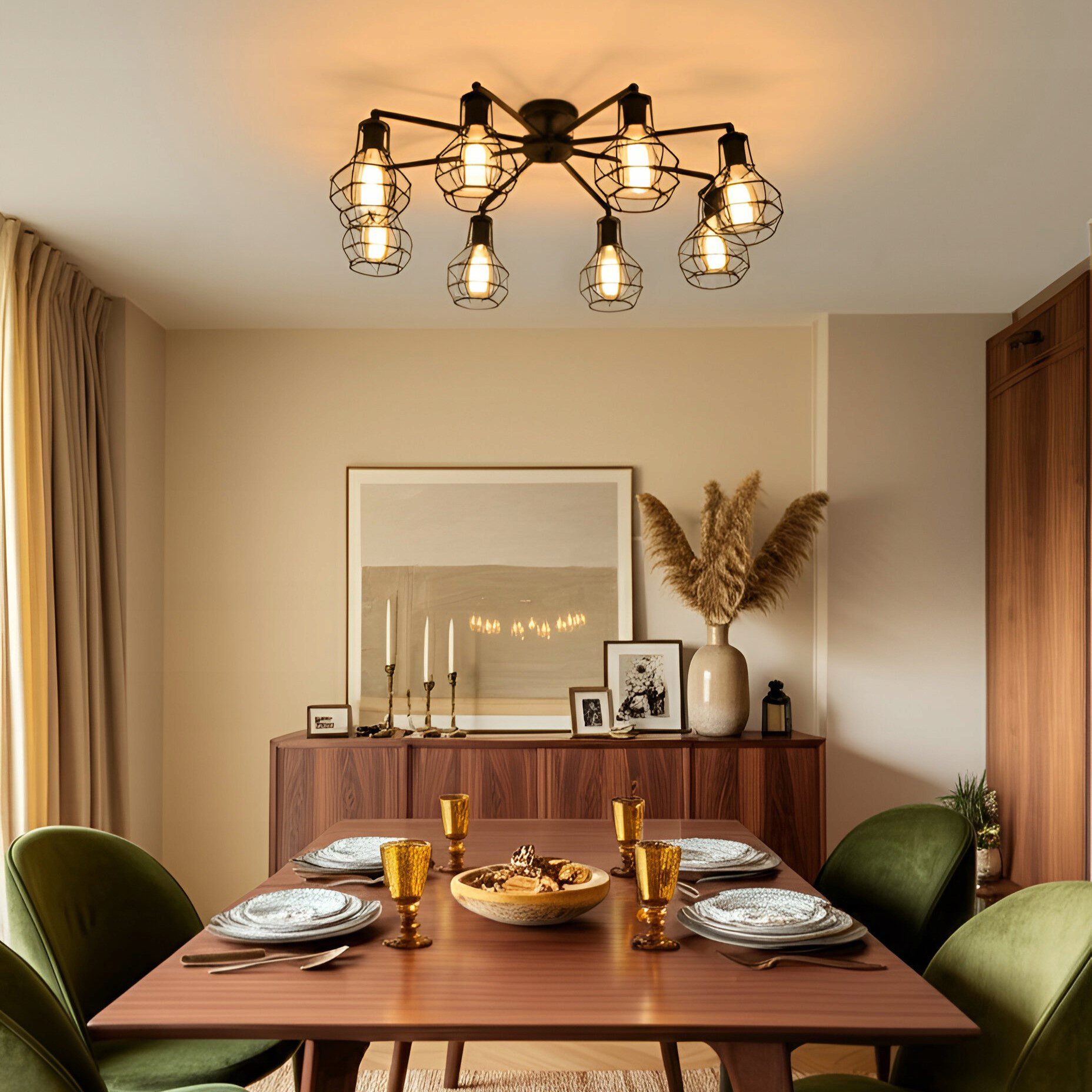 8 Light Black Chandelier view 11