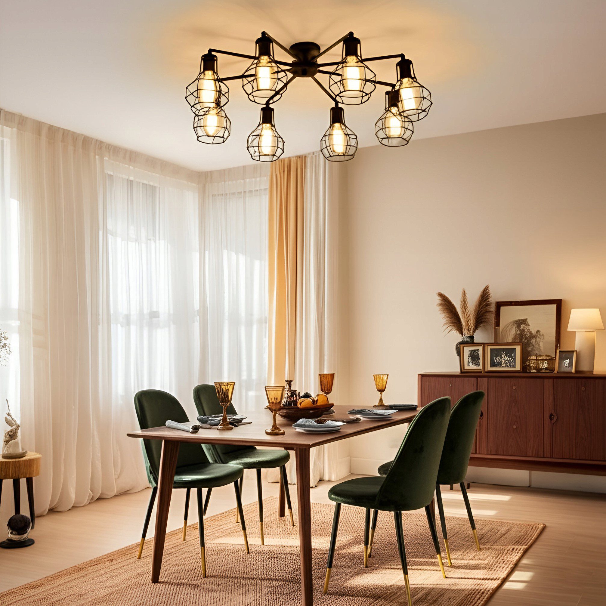 8 Light Black Chandelier view 13