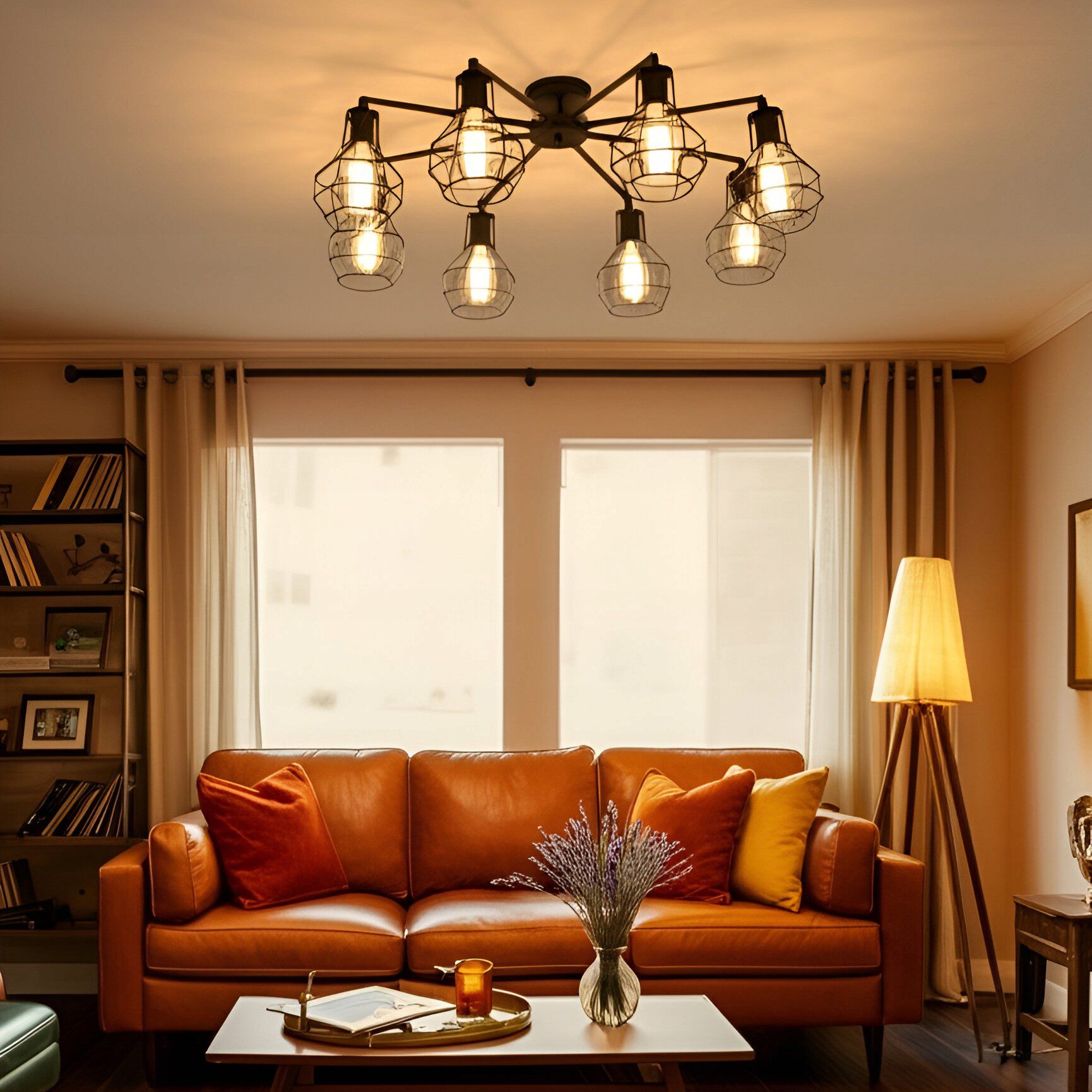 8 Light Black Chandelier view 3