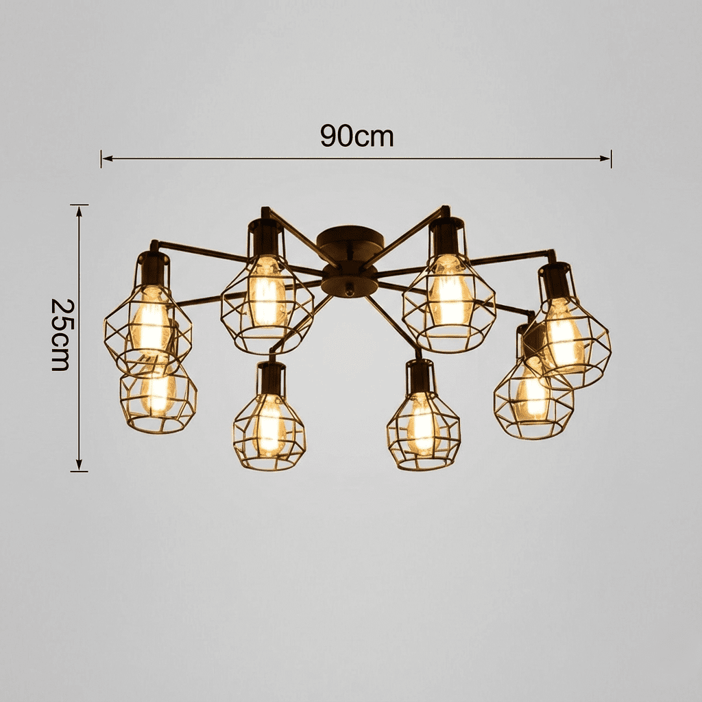 8 Light Black Chandelier view 4