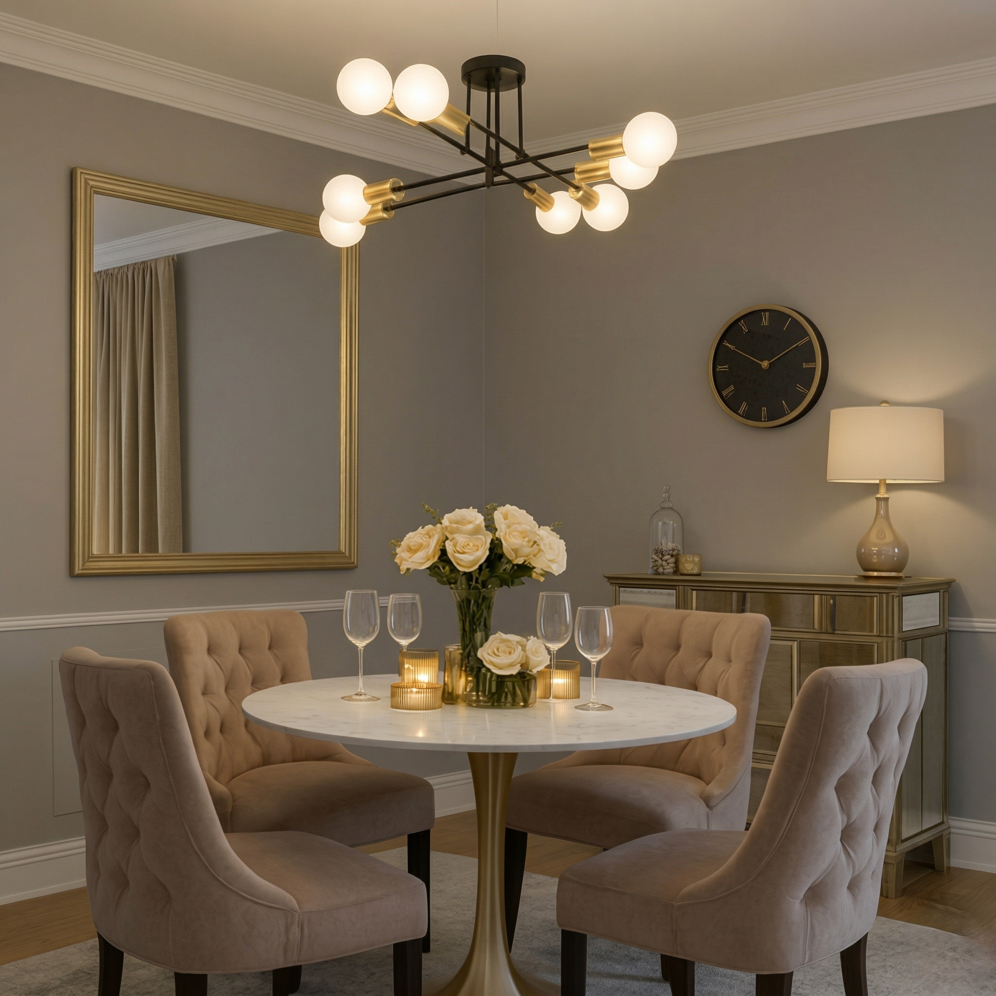 8 Light Sputnik Chandelier view 2
