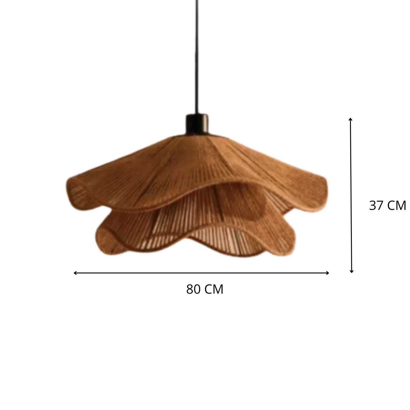 Grande suspension luminaire corde tressée view 5