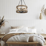 Suspension industrielle corde bois scandinave view 3