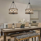 Suspension industrielle corde bois scandinave view 4