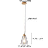 Suspension bois et verre style scandinave view 2