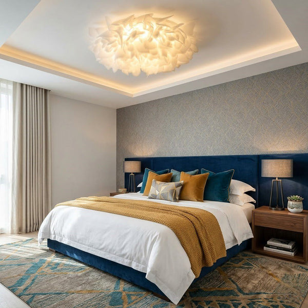 White Petal Flush Ceiling Light
