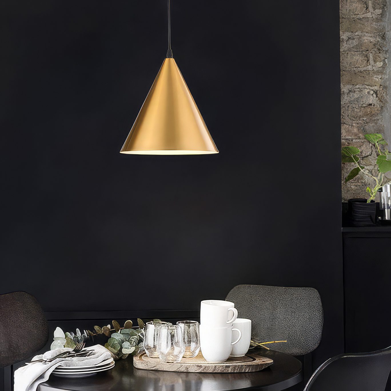 Aged Brass Pendant Light view 2