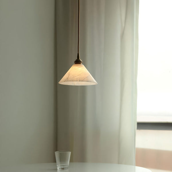 Alabaster Cone Pendant Light