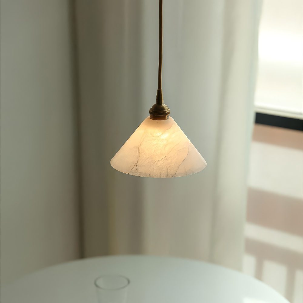 Alabaster Cone Pendant Light view 2