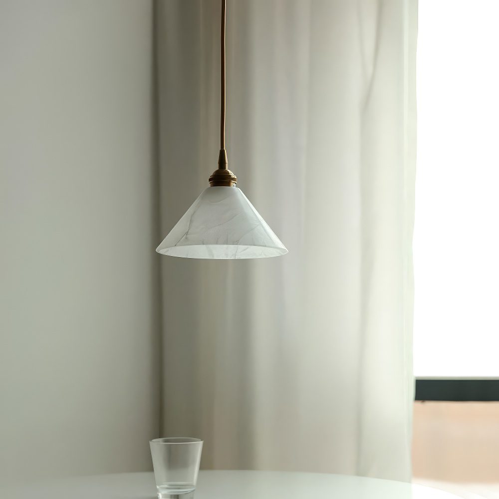 Alabaster Cone Pendant Light view 3